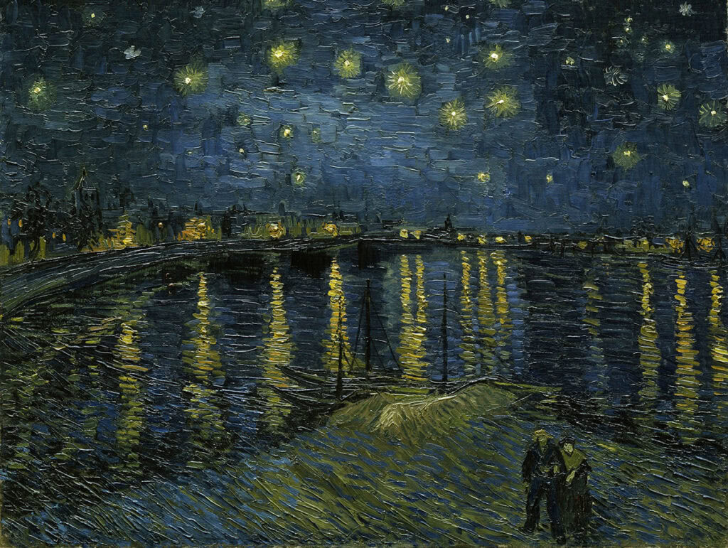 شب-پرستاره-برفراز-رود-رن---ونسان-ون-گوگ