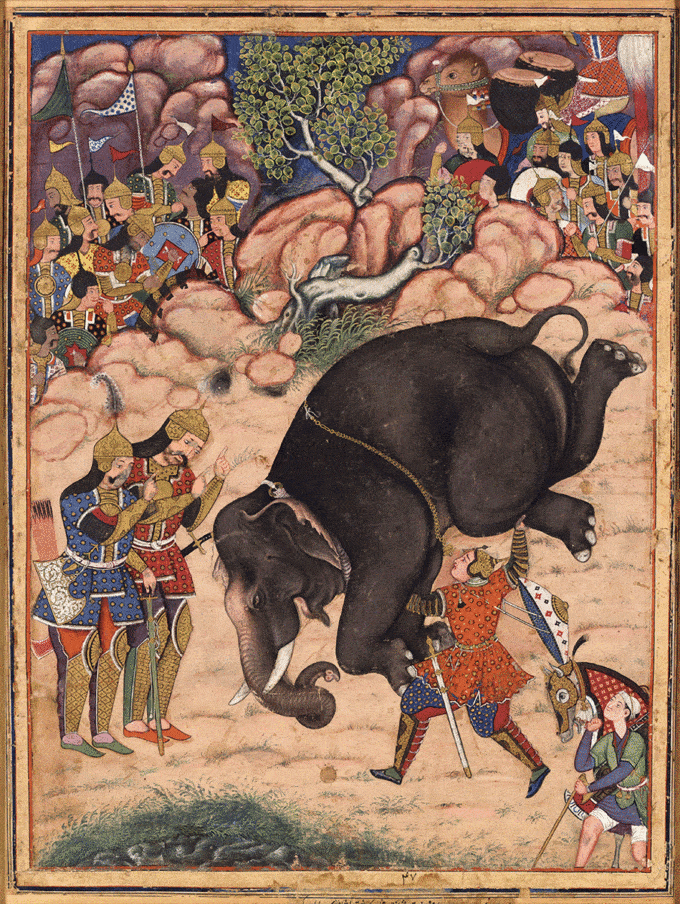 بلندکردن-فیل---استادان-نقاش-ایرانی