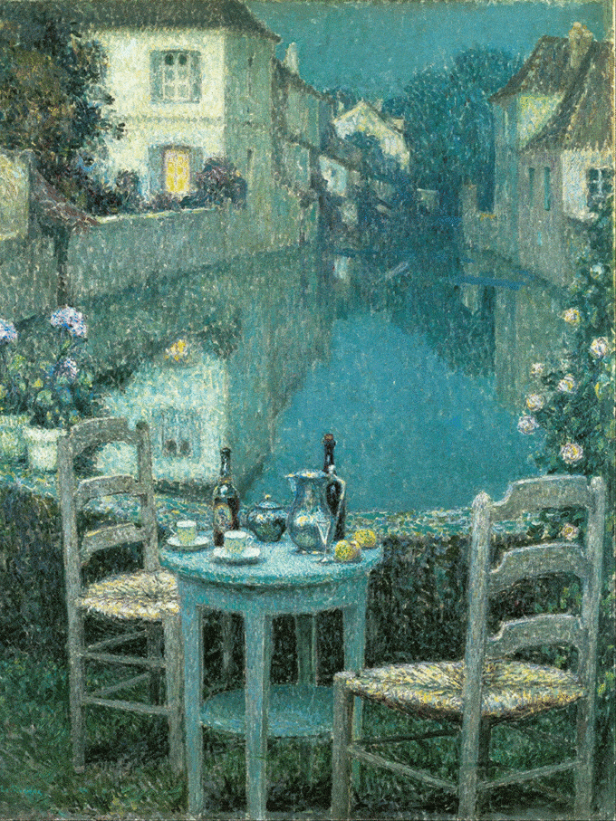 میز-کوچک-در-گرگ-و-میش-شب---هنری-لوسیدنر