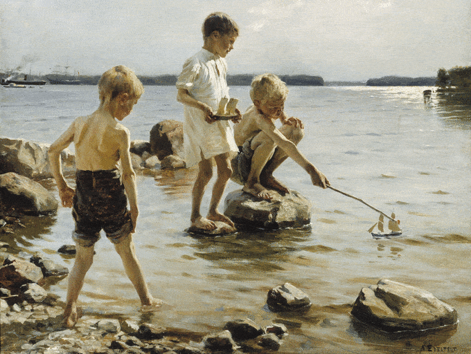 بازی-بچه-ها-در-ساحل---آلبرت-ادلفلت