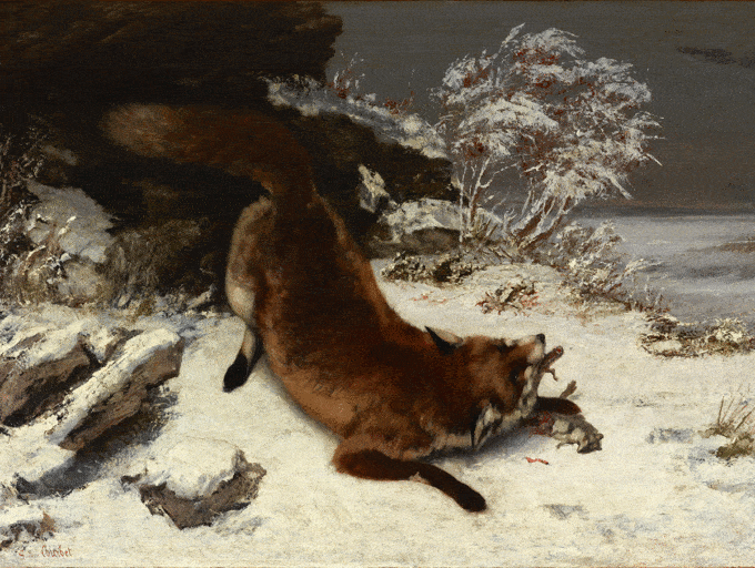 روباه-در-برف---گوستاو-کوربه