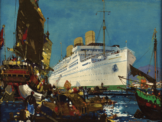 کشتی-ملکه-بریتانیا-در-هنگ-کنگ---فرانک-هنری-میسون
