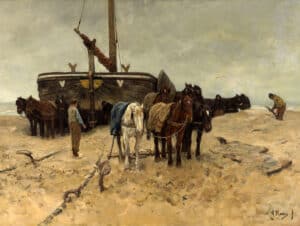 قایق-ماهیگیری-در-ساحل---آنتون-ماوه