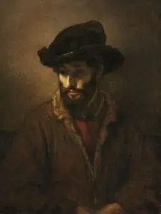 مرد-ریشو-با-کلاه---رامبرانت